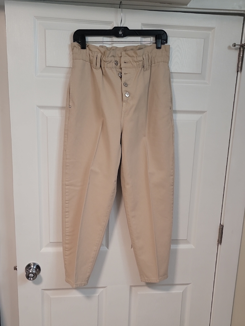 Zara Beige Paperbag Waist Chinos for Men